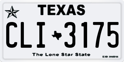 TX license plate CLI3175