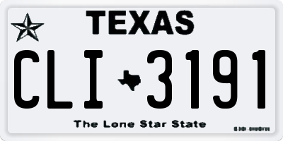 TX license plate CLI3191