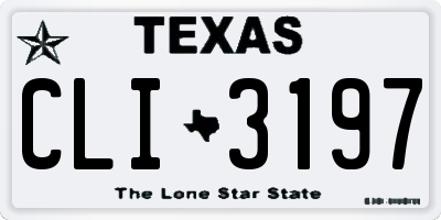 TX license plate CLI3197