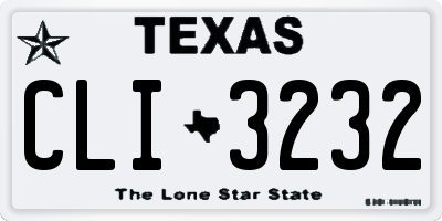 TX license plate CLI3232