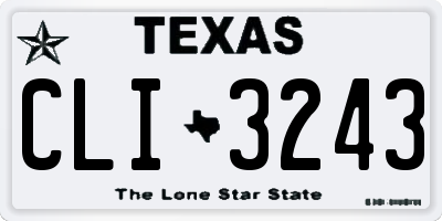 TX license plate CLI3243