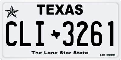 TX license plate CLI3261