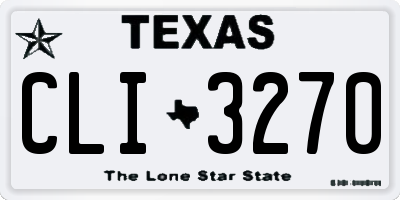 TX license plate CLI3270