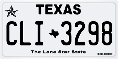 TX license plate CLI3298