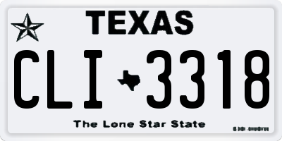 TX license plate CLI3318