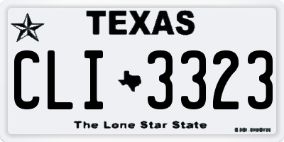 TX license plate CLI3323