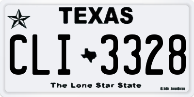 TX license plate CLI3328