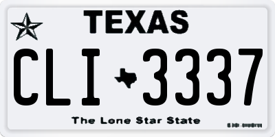 TX license plate CLI3337