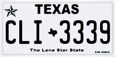 TX license plate CLI3339