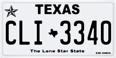 TX license plate CLI3340