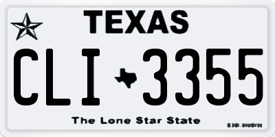 TX license plate CLI3355