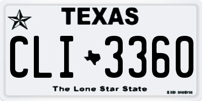 TX license plate CLI3360