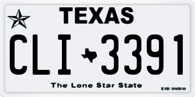 TX license plate CLI3391