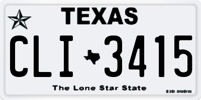 TX license plate CLI3415