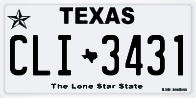 TX license plate CLI3431