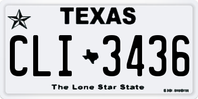 TX license plate CLI3436