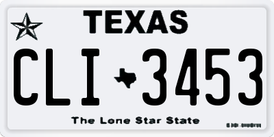 TX license plate CLI3453