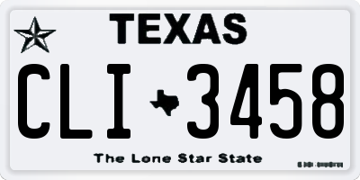 TX license plate CLI3458