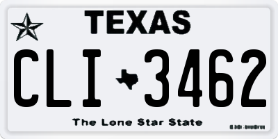 TX license plate CLI3462