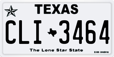 TX license plate CLI3464