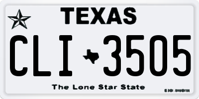 TX license plate CLI3505