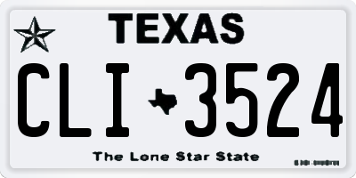 TX license plate CLI3524