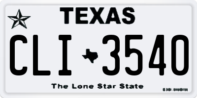 TX license plate CLI3540
