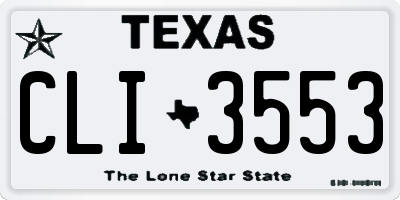 TX license plate CLI3553