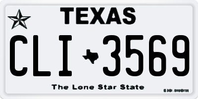TX license plate CLI3569
