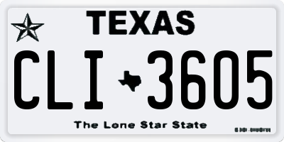 TX license plate CLI3605