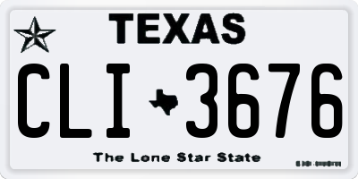 TX license plate CLI3676
