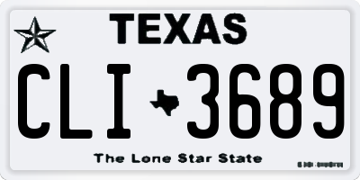 TX license plate CLI3689
