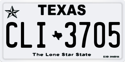 TX license plate CLI3705
