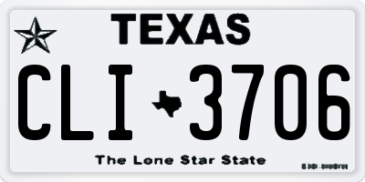 TX license plate CLI3706