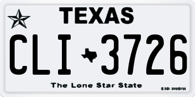 TX license plate CLI3726