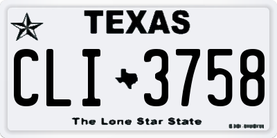 TX license plate CLI3758