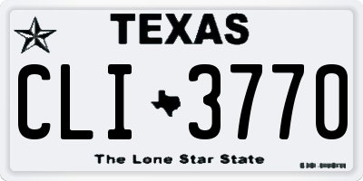 TX license plate CLI3770