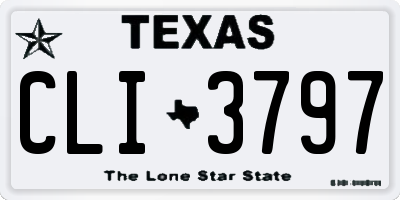 TX license plate CLI3797