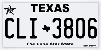 TX license plate CLI3806