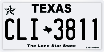 TX license plate CLI3811