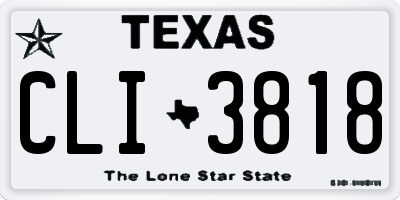 TX license plate CLI3818