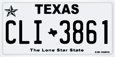 TX license plate CLI3861