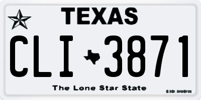 TX license plate CLI3871