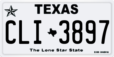TX license plate CLI3897