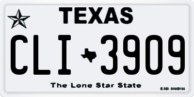 TX license plate CLI3909