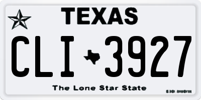 TX license plate CLI3927