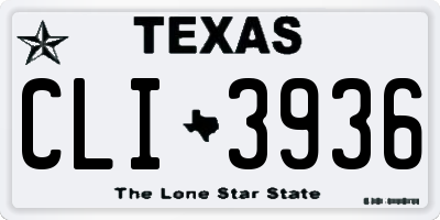 TX license plate CLI3936