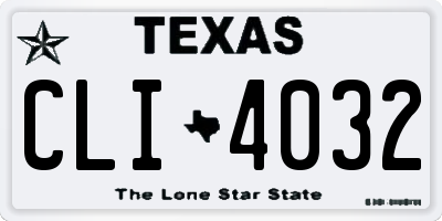 TX license plate CLI4032