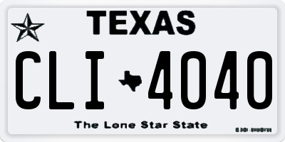 TX license plate CLI4040