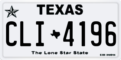 TX license plate CLI4196